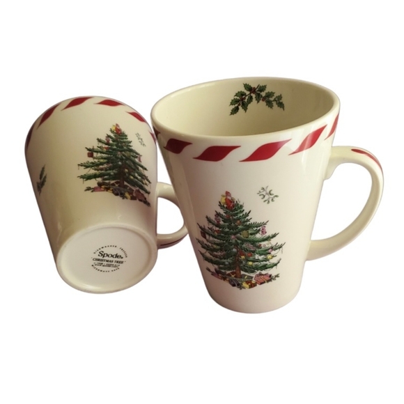 Spode Christmas Tree Candy Cane Mugs - Picture 2 of 3